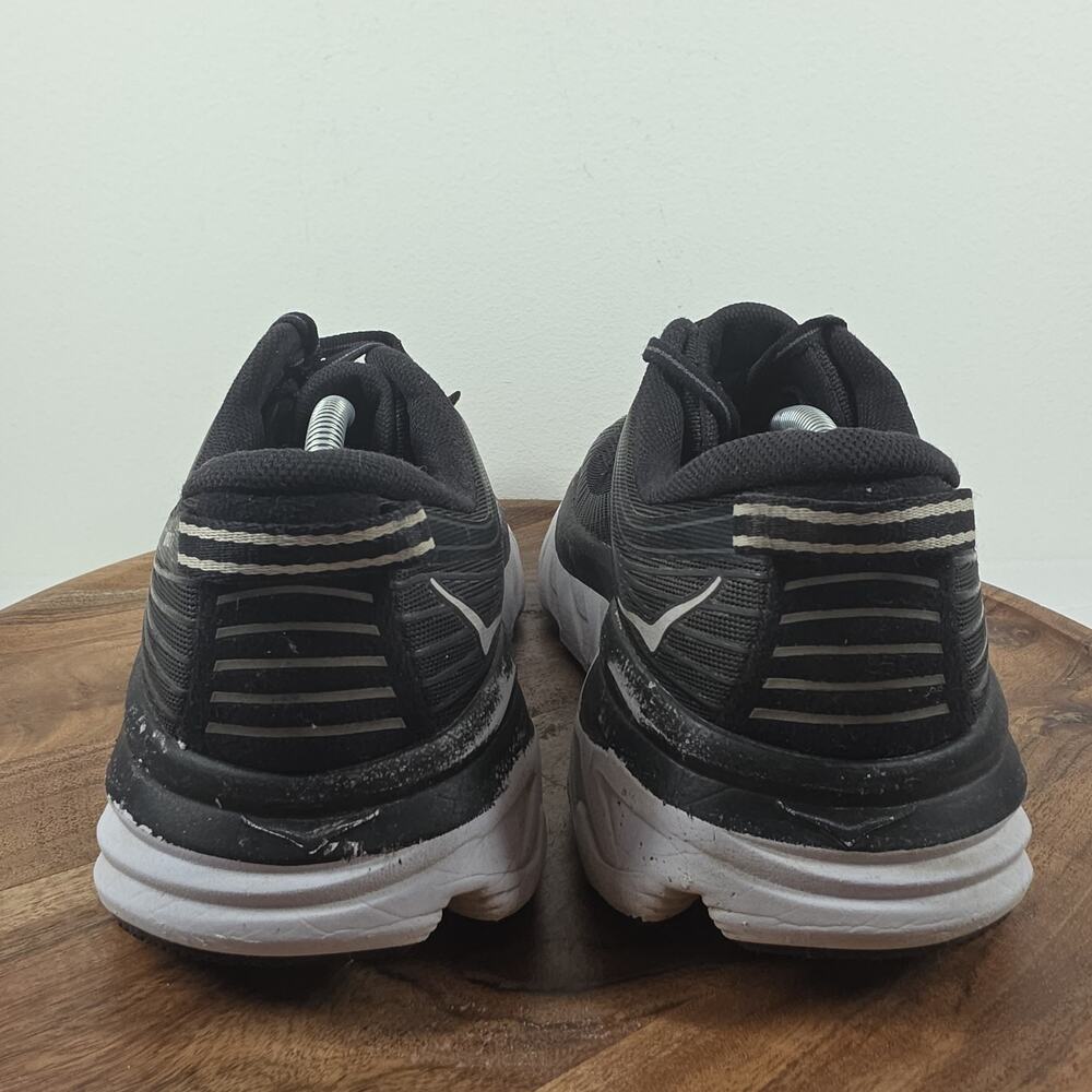 Hoka One One Bondi 7 Womens Black And White Size 9.5 Athletic Shoes 1110519 BWHT - Picture 3 of 12